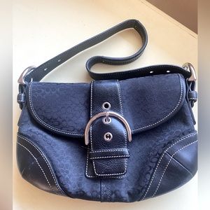 Coach cloth/leather buckle bag